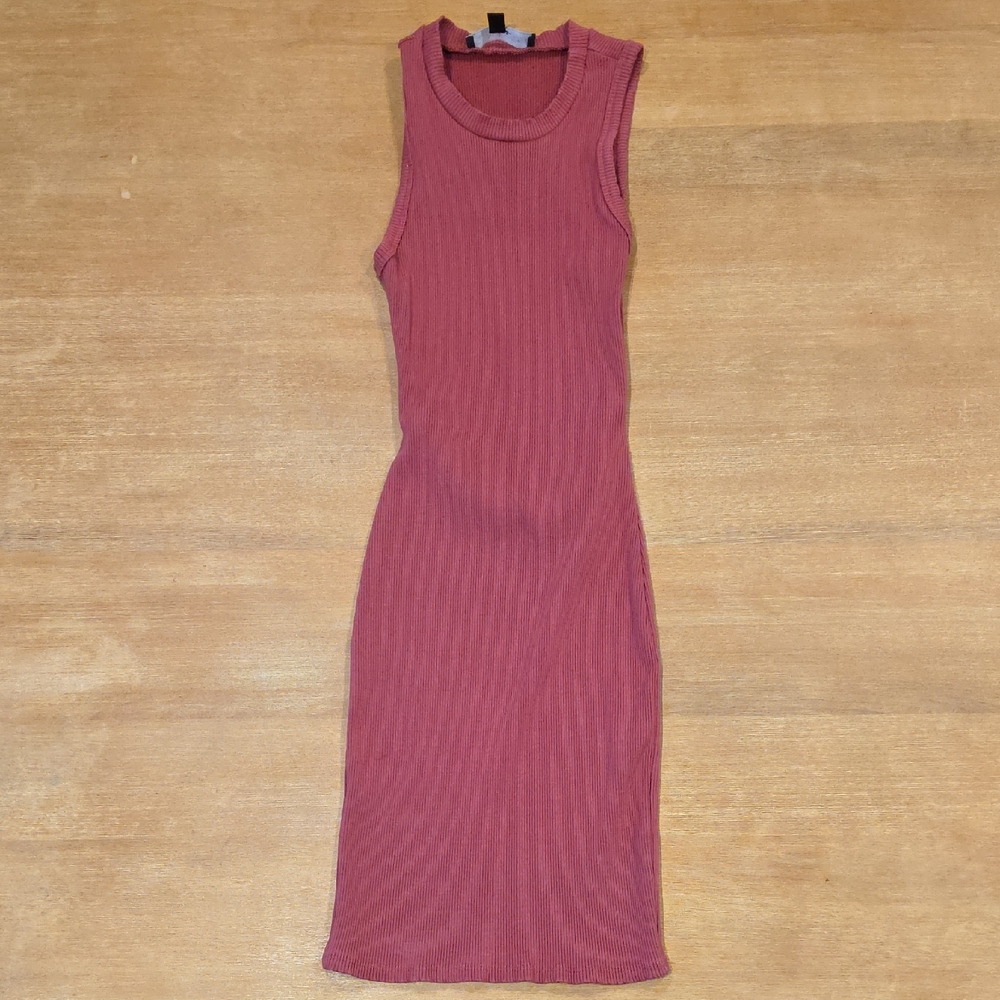 Lulu's Not Looking Back Ribbed Backless Dress